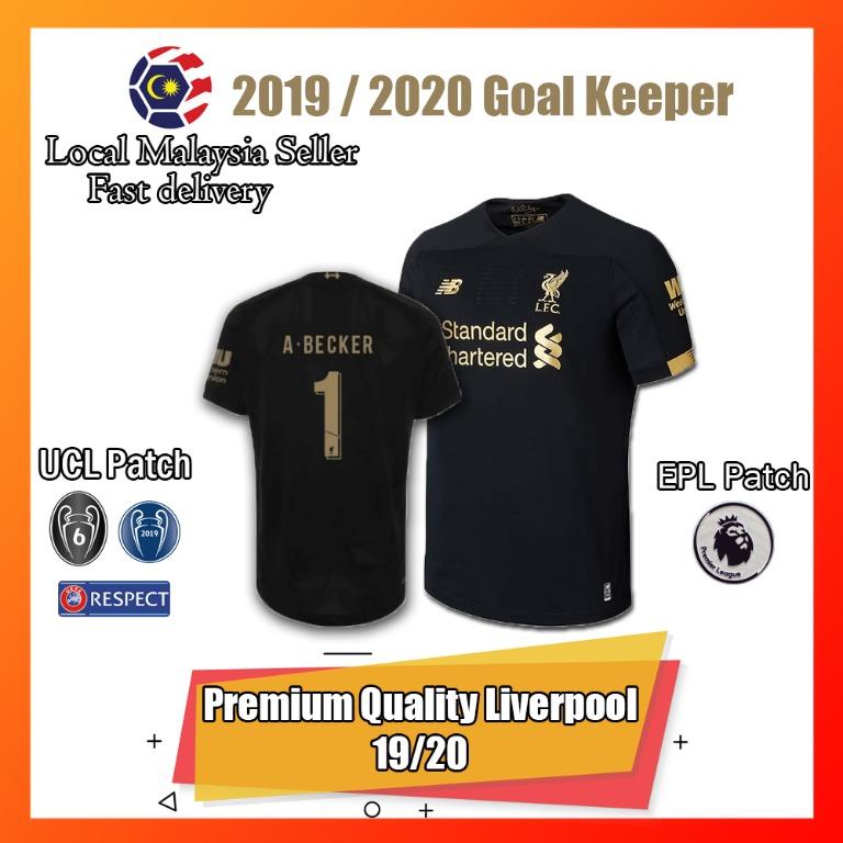 Liverpool Top Quality Goal Keeper 19 20 Black Football Soccer