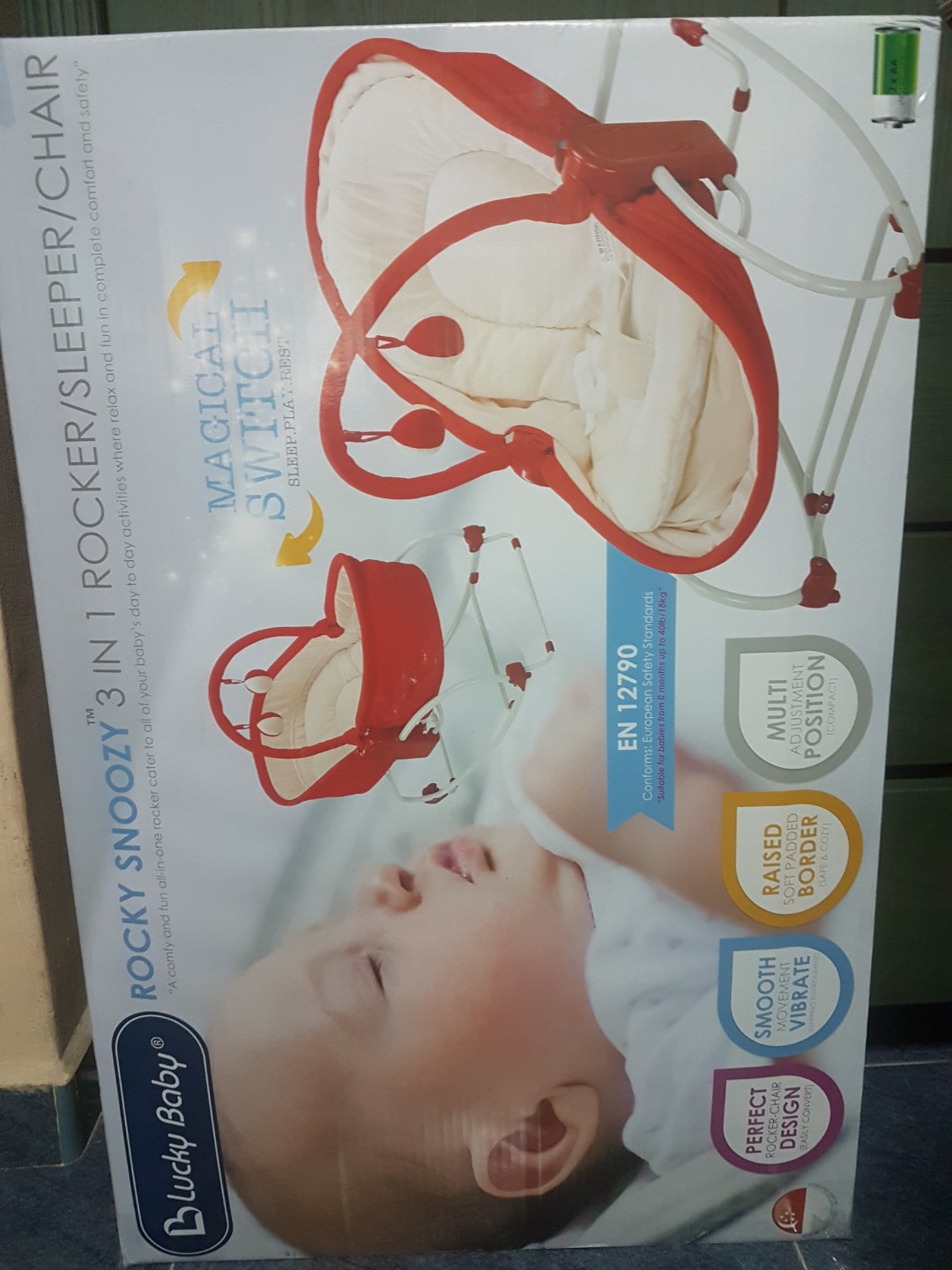 ROCKY SNOOZY 3 IN 1 ROCKER/SLEEPER/CHAIR/MUSIC WITH BATTERY OPERATED ...