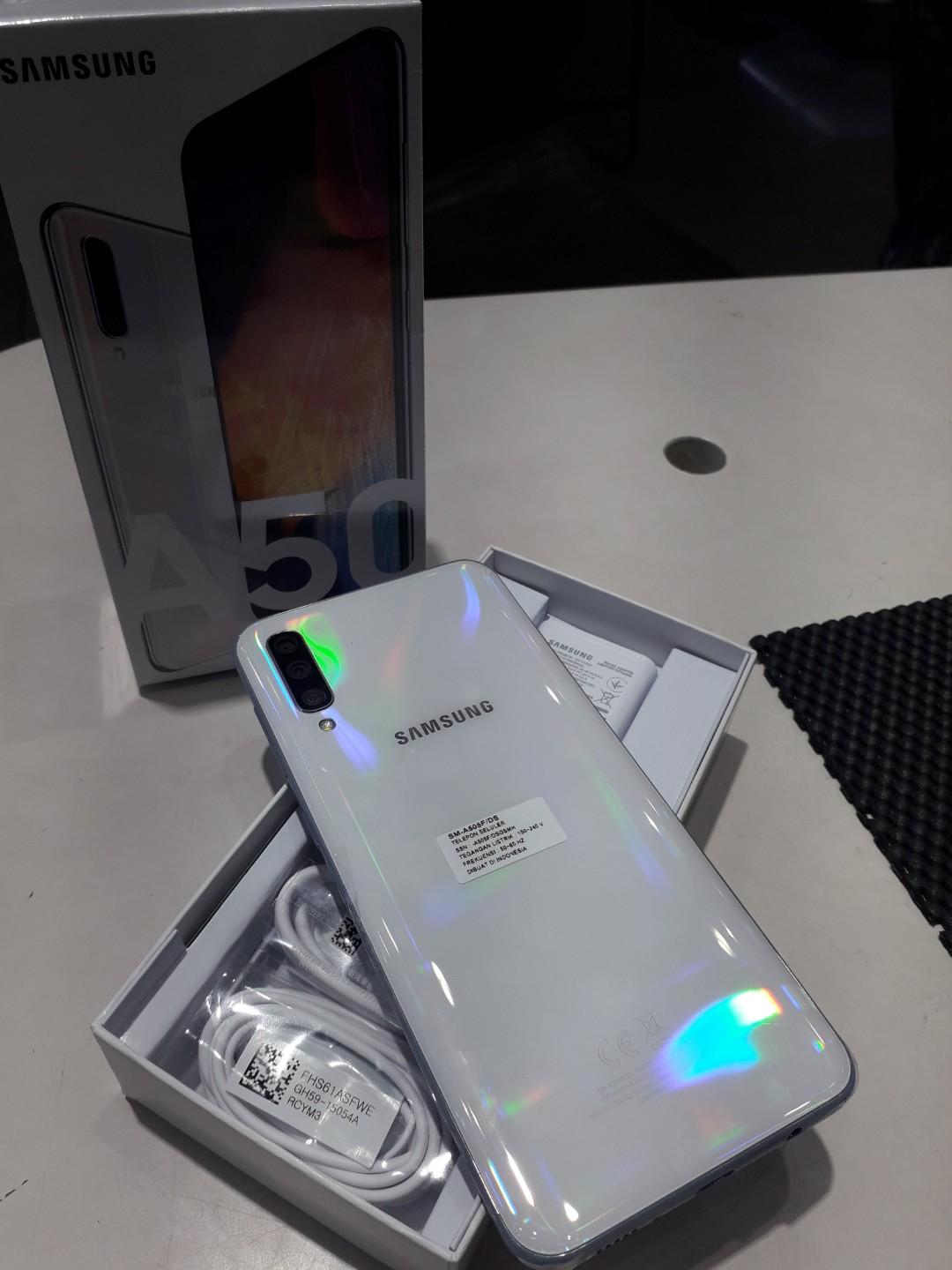 Samsung A50 6 128gb Whie Telepon Seluler Tablet Ponsel Android