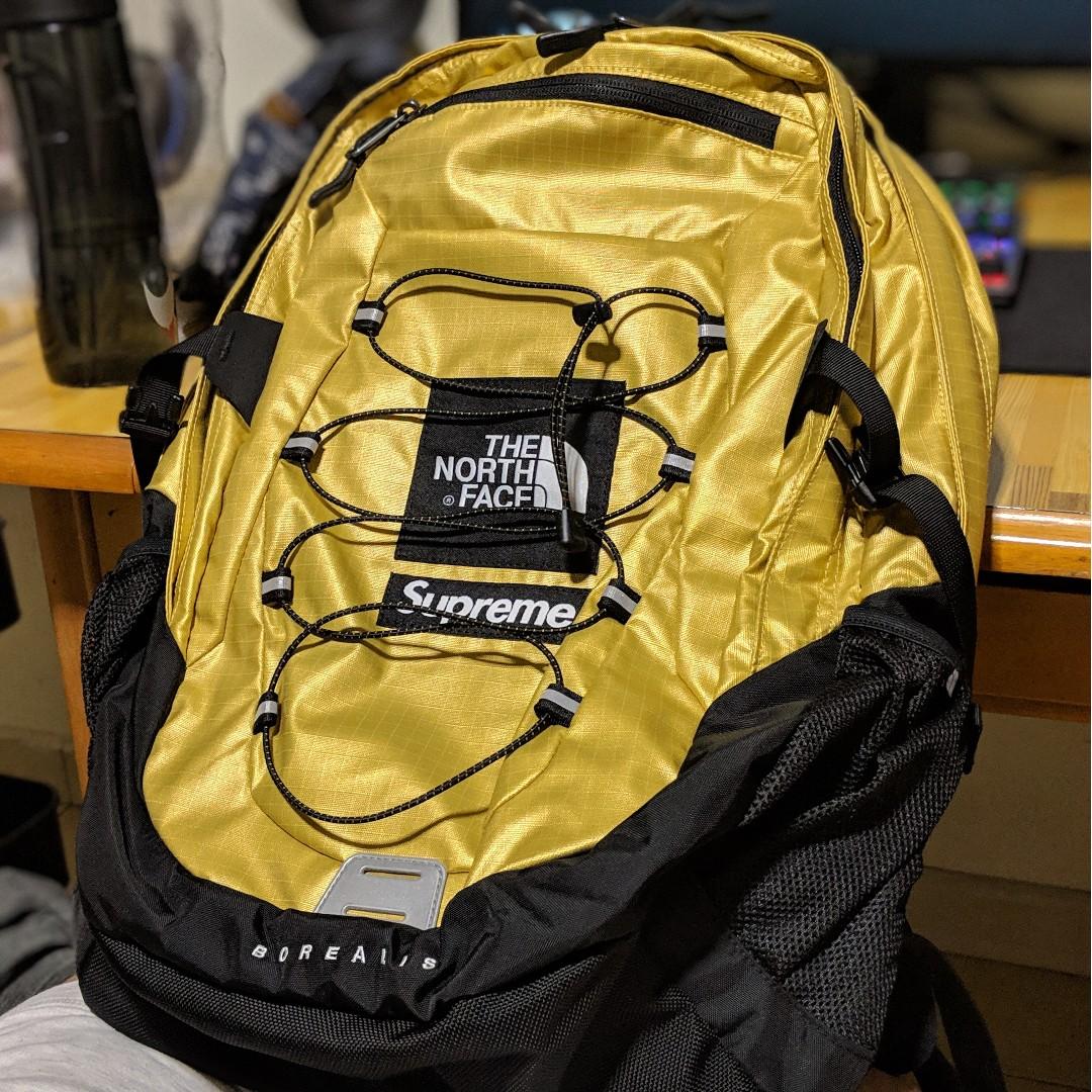 Supreme x Northface SS18 Borealis Backpack Gold