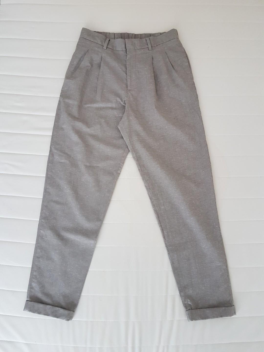 Mens beltless hot sale casual pants