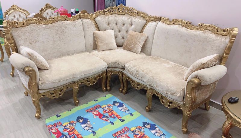 Victorian Style L Shape Sofa Furniture, Victorian Living Room Furniture Collection Jurong