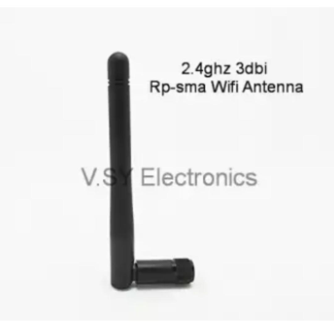 Wifi Antenna 2.4ghz 3dbi Rp-sma, Electronics, Others on Carousell