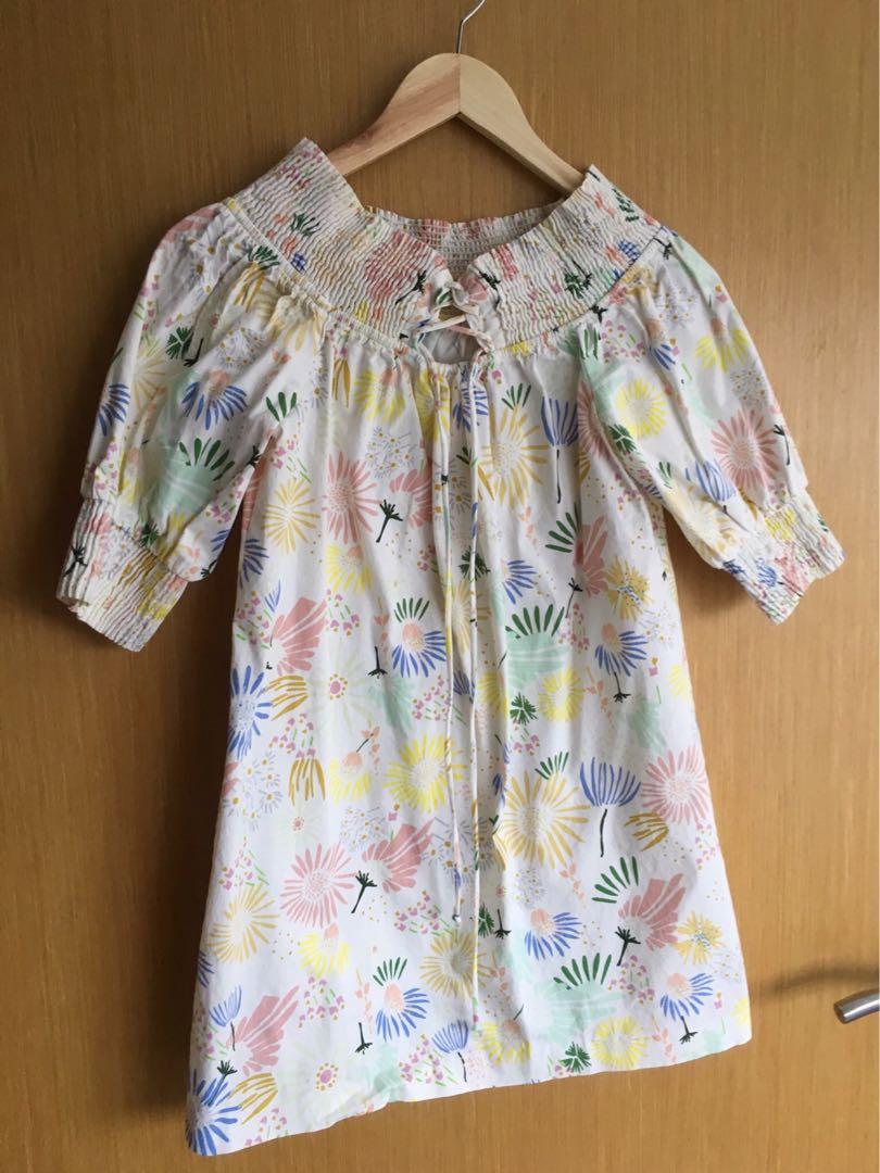 zara floral off shoulder dress