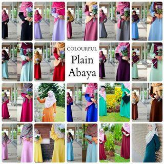 SALE! Colourful Plain Abaya Jubah Raya Dailywear