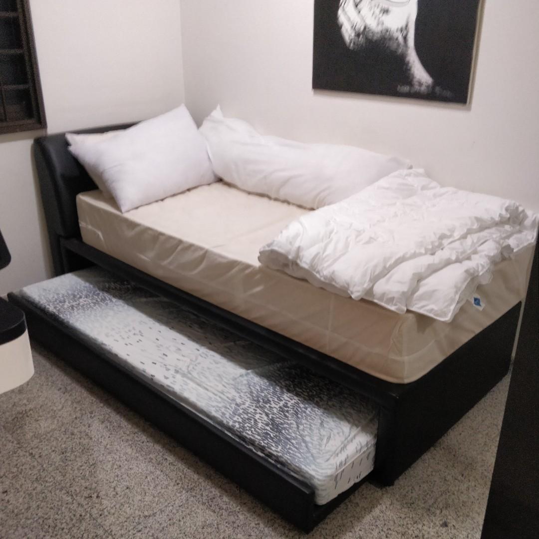 2 Floor Slider Bed With Mattress Bunk Bed Pull Out Bed Furniture