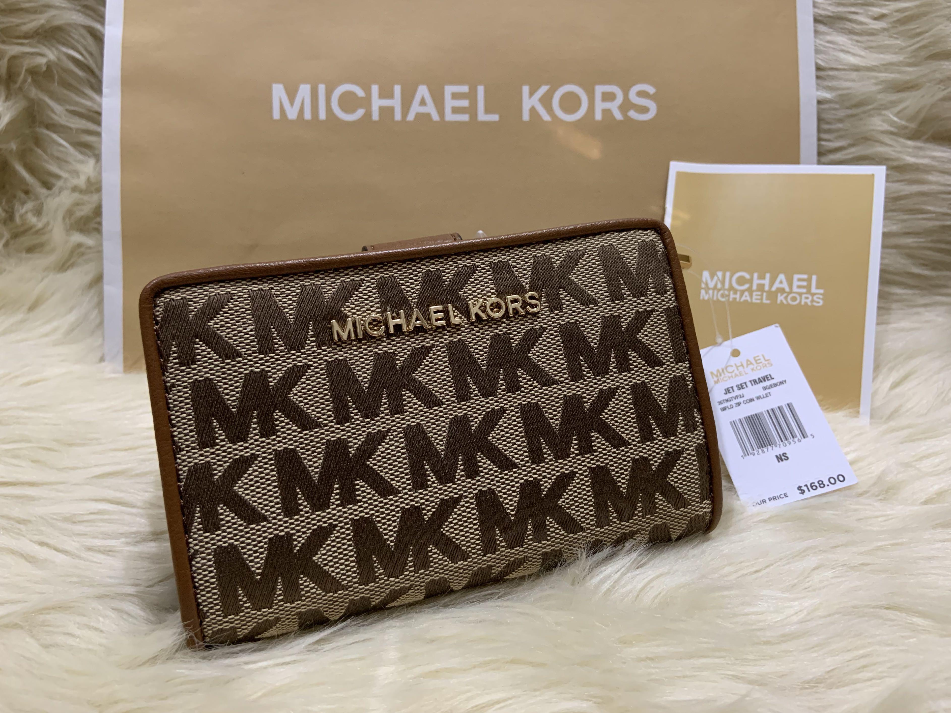 Authentic Michael Kors Jet Set Travel Medium Bifold Wallet 