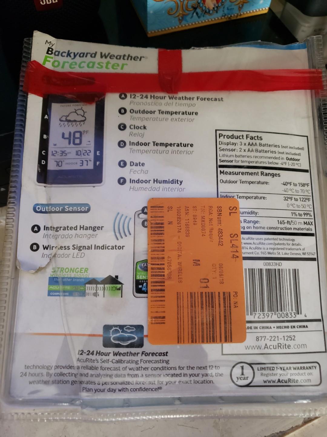 Acurite Indoor Clock And Weather Forecaster On Carousell