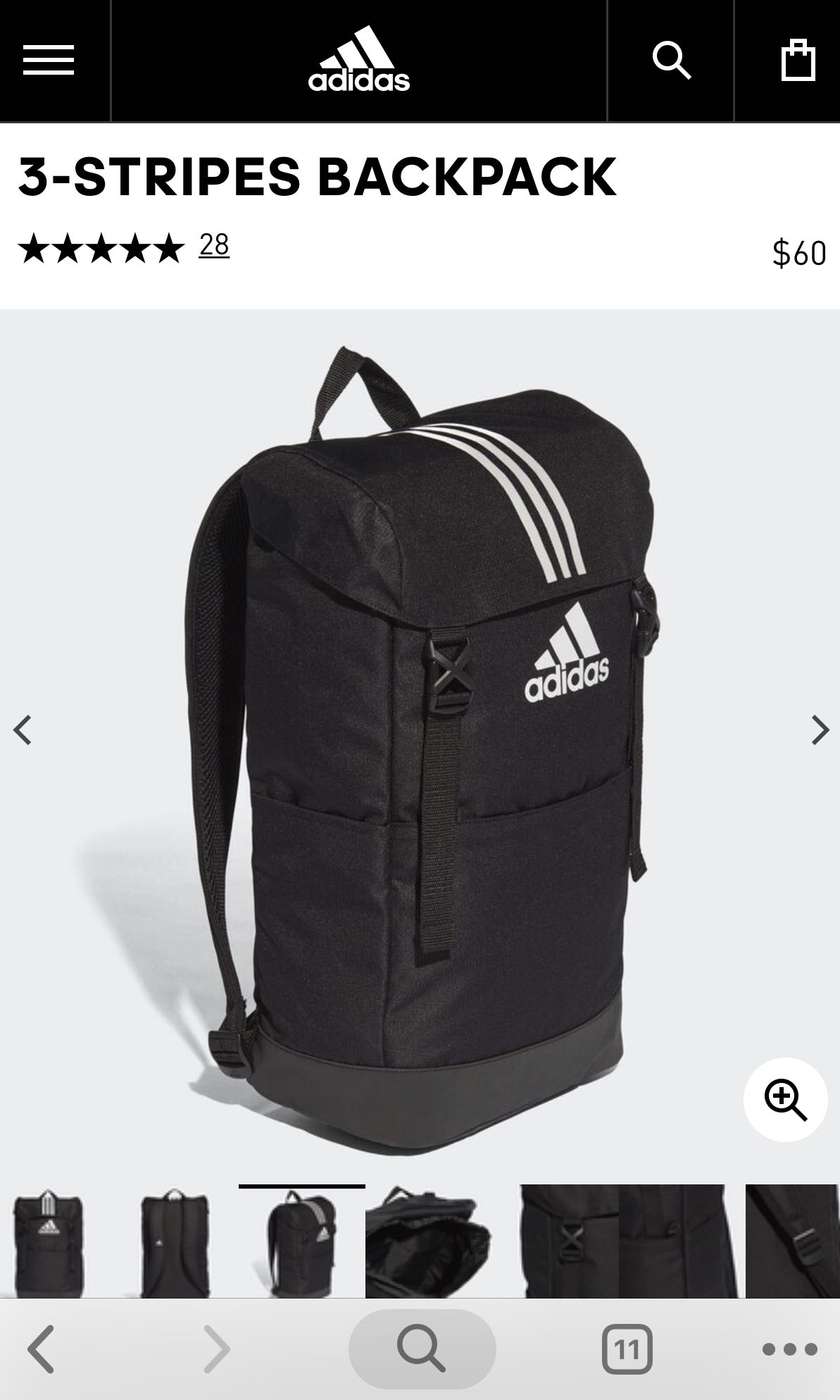 adidas three stripes backpack