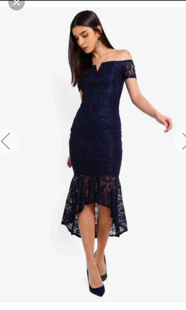 AX Paris Navy Lace Dress, Women's Fashion, Tops, Sleeveless on Carousell