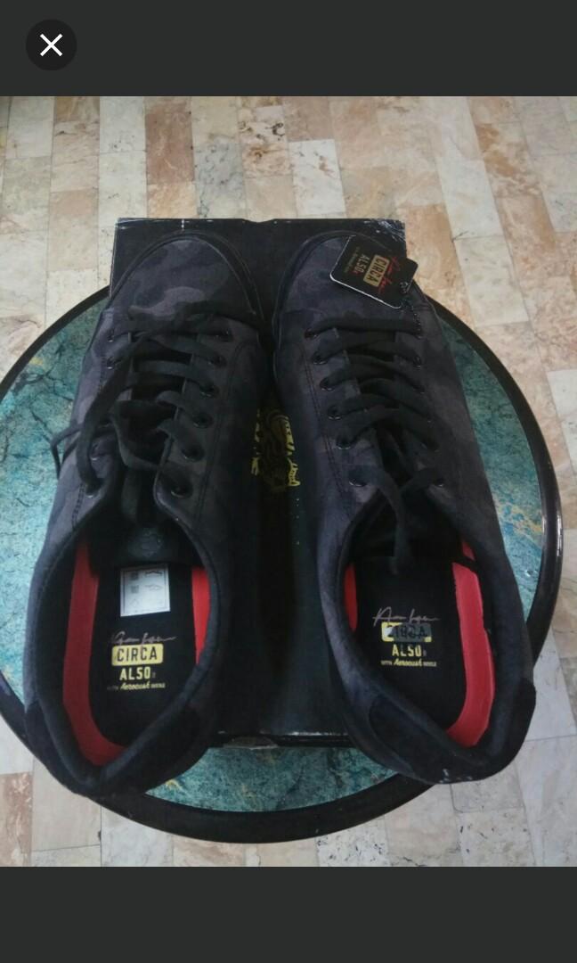 Brand New Circa sneaker shadow camo (Category: Sneakers) located in Manila. Submitted by mysteriousjohnny (Listing ID 212195076, Image 2). Description: Brand New Circa sneakers Colorway black/shadow camouflage Limited edition a. Lopez 50r Size 12 Condition 10 /10 Original price is 6500pesos rush! 5000pesos only. Or trade or swap to watch cellphone etc. Call or text me anytime at 09157777680 John.
