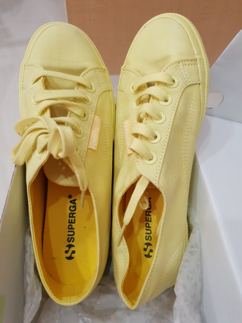 Bright yellow superga, Women's Fashion, Footwear, Sneakers on Carousell