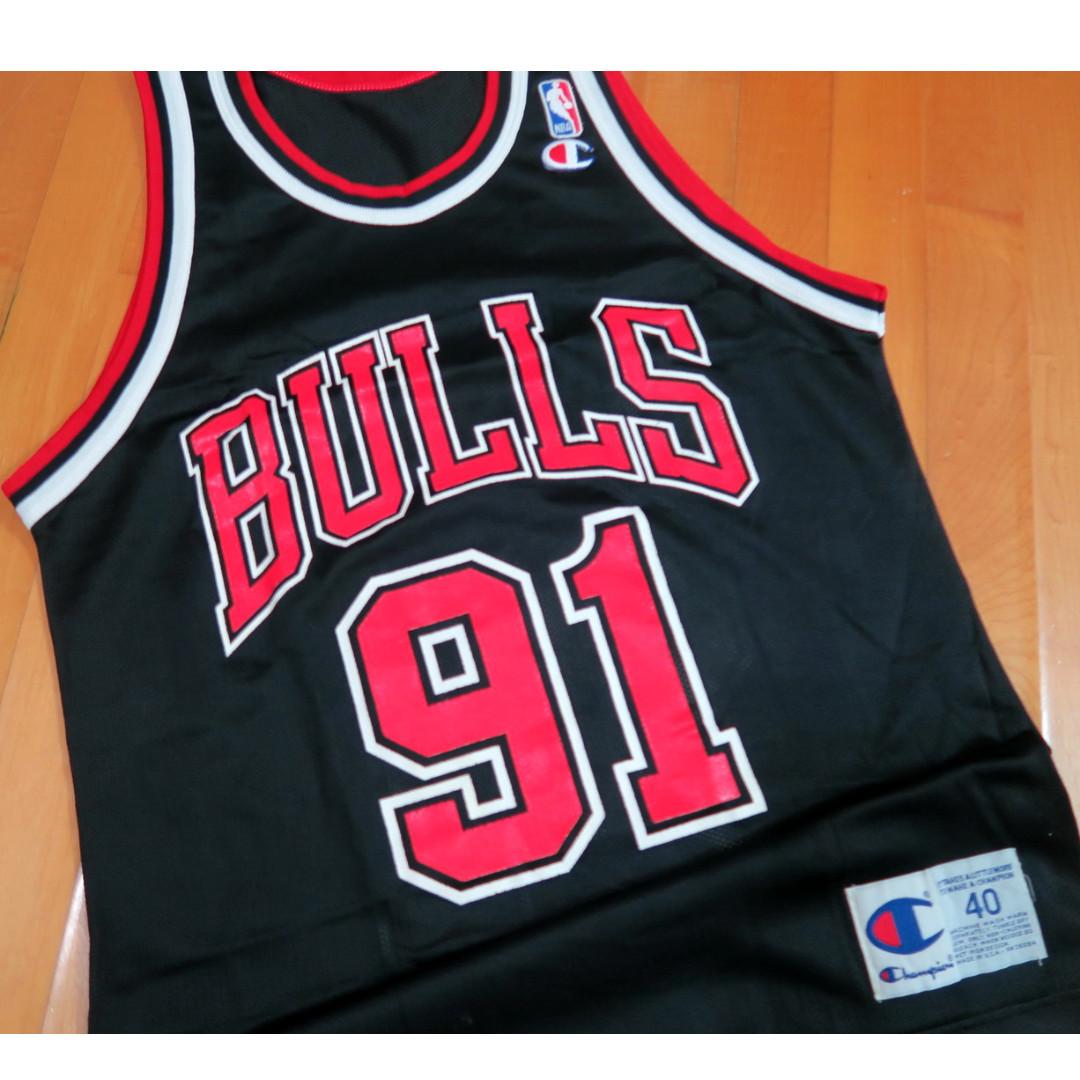 dennis rodman black bulls jersey