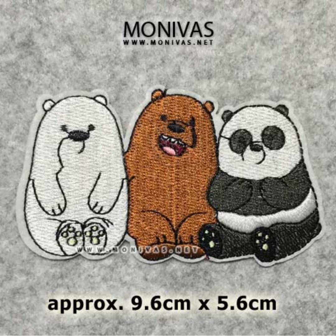 Classic We Bare Bears Diy Iron On Patch Sewing Crafting Applique