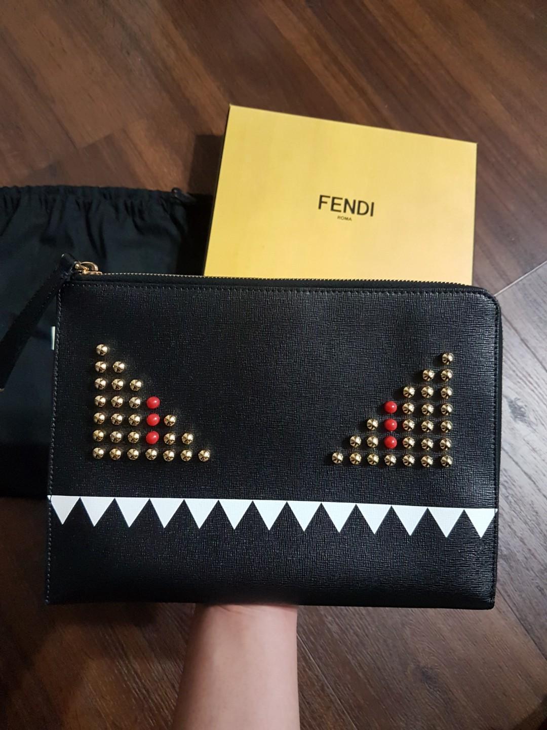 fendi eye clutch