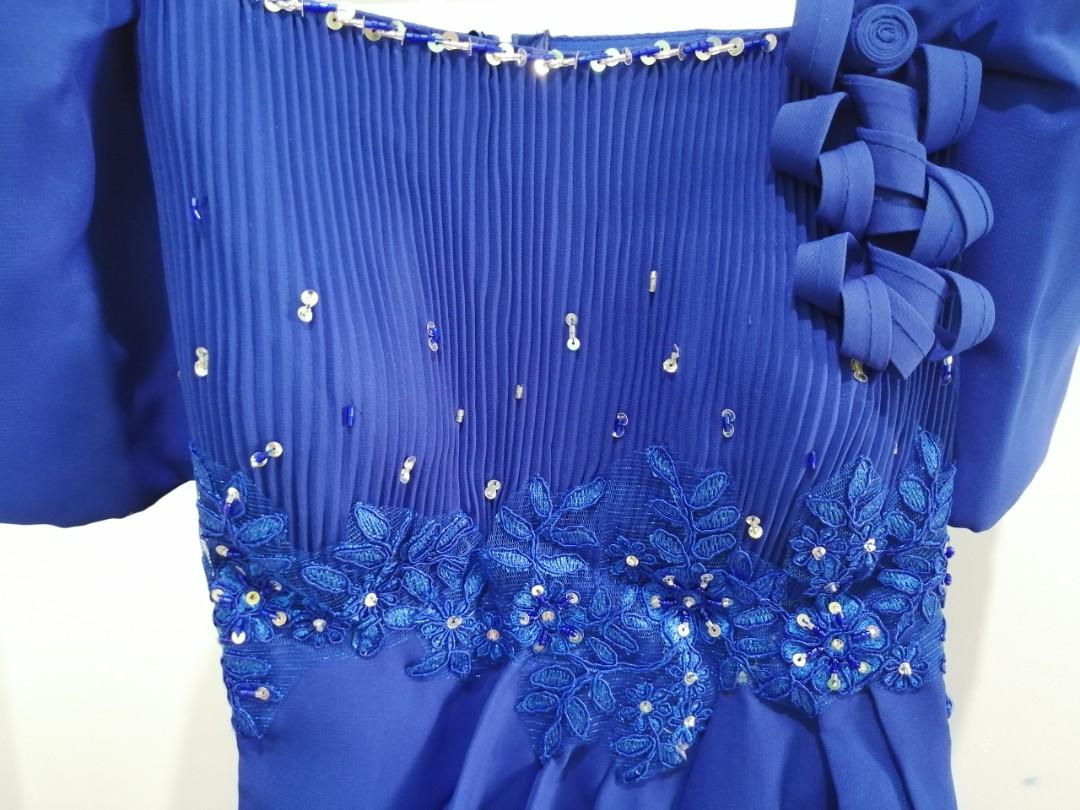 Filipiniana Royal Blue Gown - Large, Women's Fashion, Dresses & Sets ...