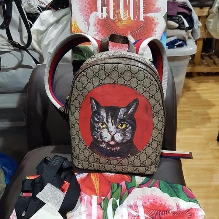 gucci backpack cat