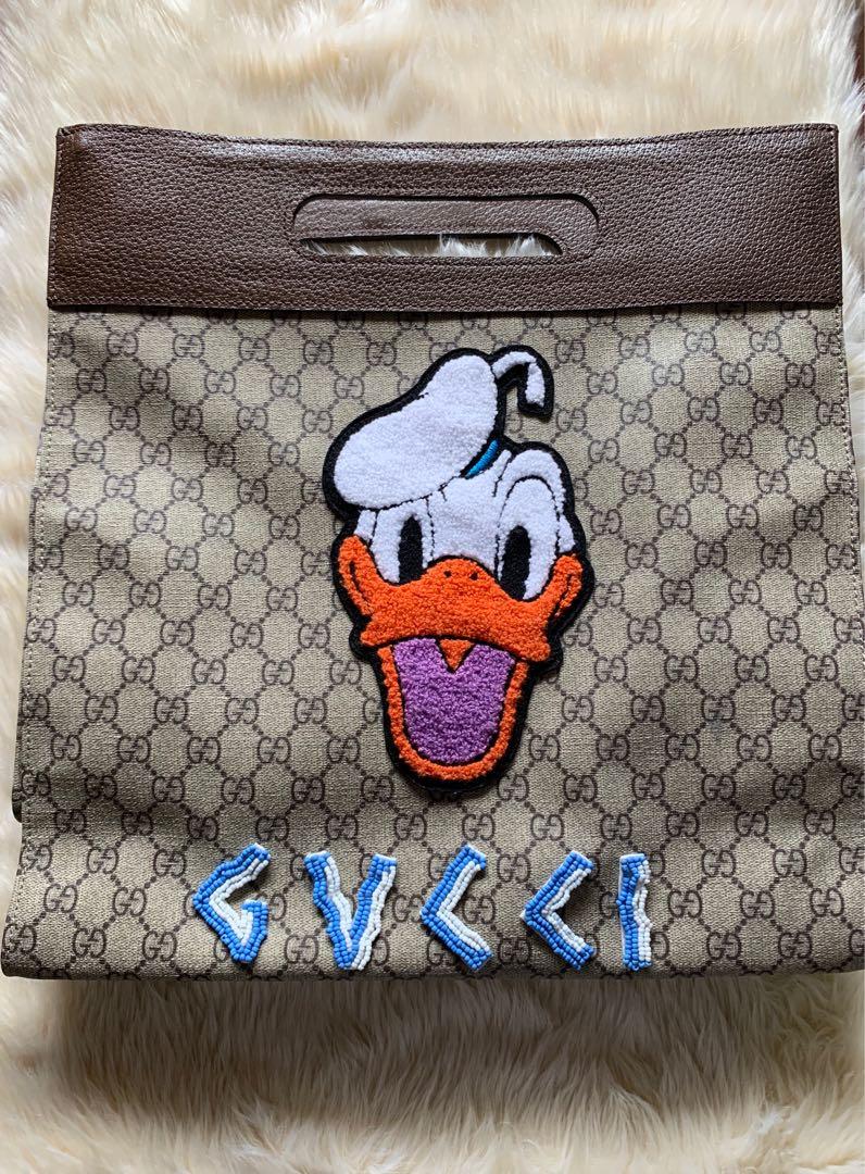 Gucci Donald Duck Tote Disney GG Supreme Bag, Luxury, Bags & Wallets on