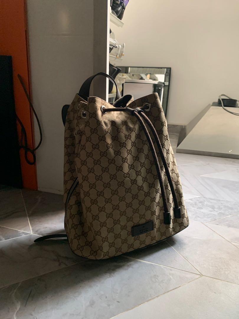 Gucci canvas deals drawstring backpack