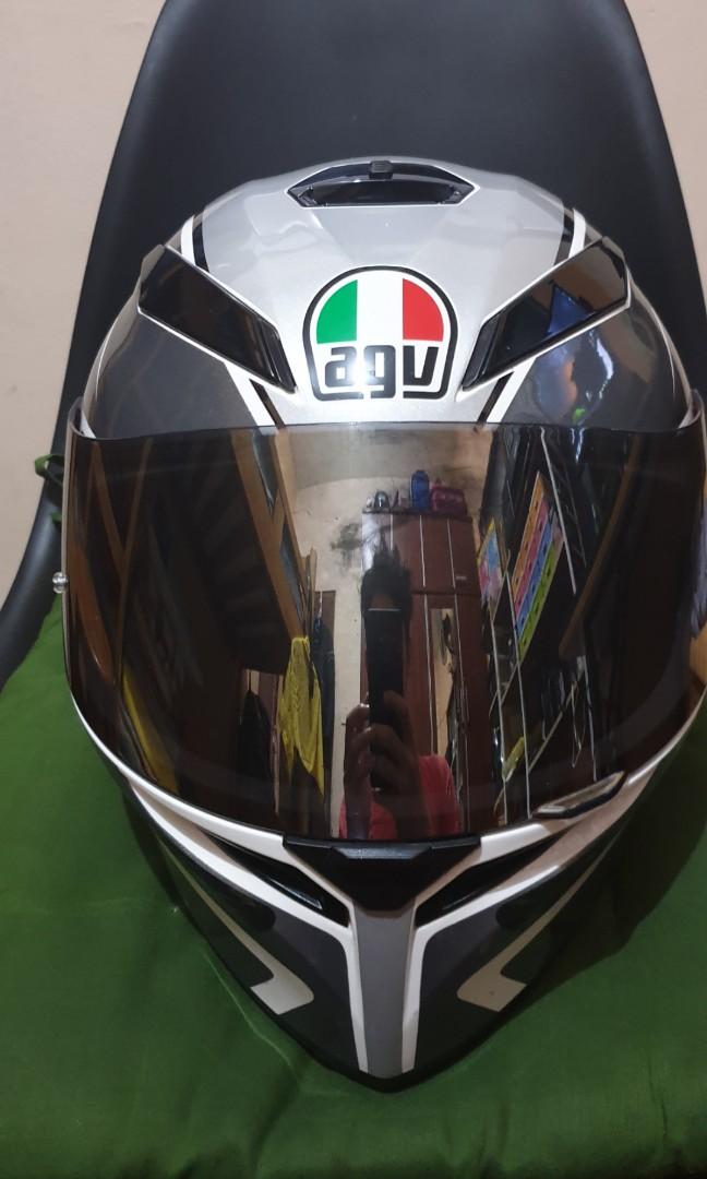 Helmet AGV K3 SV Proton Motorcycle Helmet (Black|Silver), Auto Accessories  on Carousell