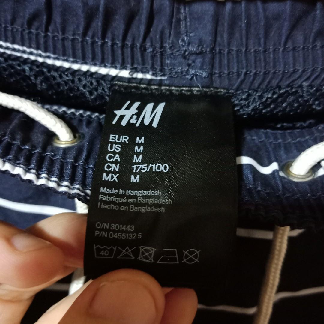 H&M swim shorts (navy stripes) (Category: Swim Trunks & Board Shorts) located in Quezon City. Submitted by mcm_clothing (Listing ID 250357119, Image 3). Description: H&M swim shorts (navy stripes): -guaranteed 100% authentic -9/10 condition, no flaws/damages -worn less than 5 times -could pass as brand new -size M on tag (fits on 29-33 waistline) *for more quality mens clothes check my profile .