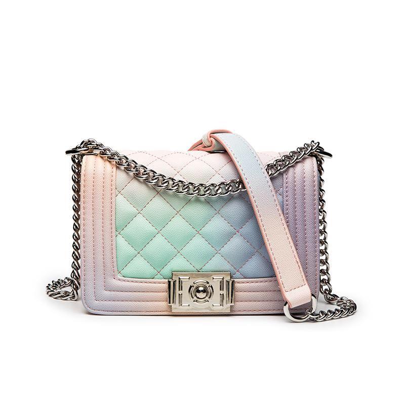 HOT NEW Latest Popular Rainbow Chain Sling Shoulder Bag