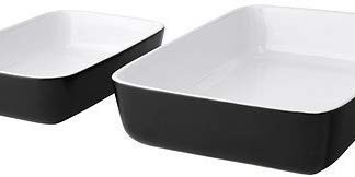 LYCKAD Oven/serving dish, set of 2, dark gray - IKEA