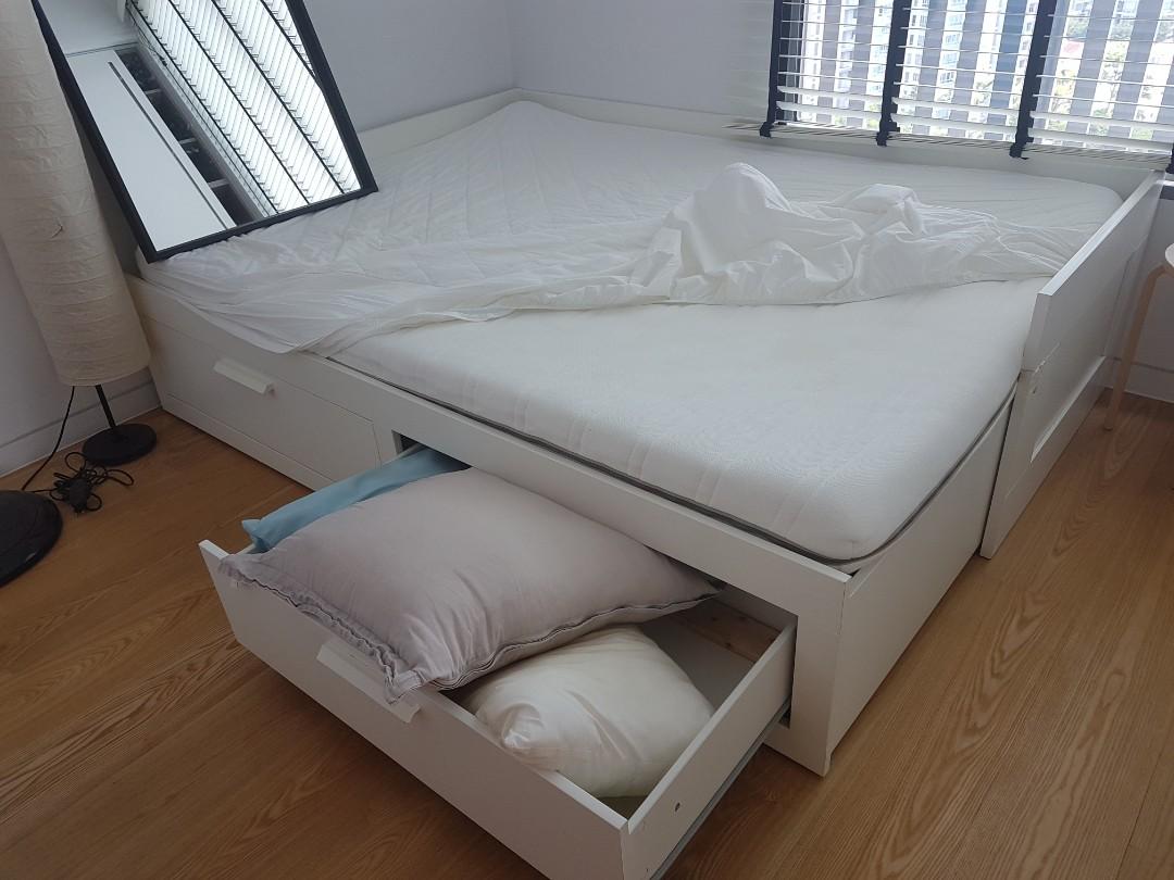 Ikea pull out bed single to queen, Furniture & Home Living, Furniture, Bed Frames & Mattresses
