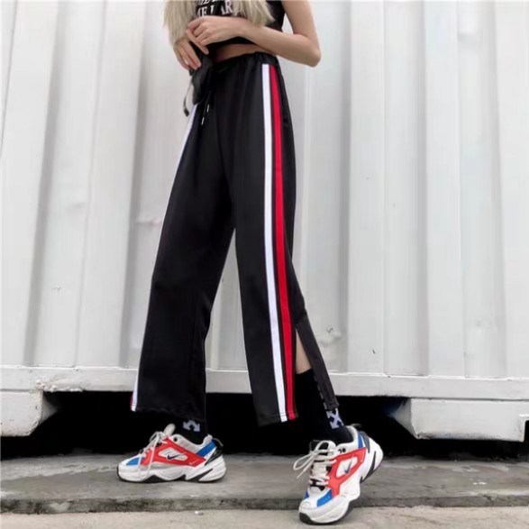 Red and white sweatpants top