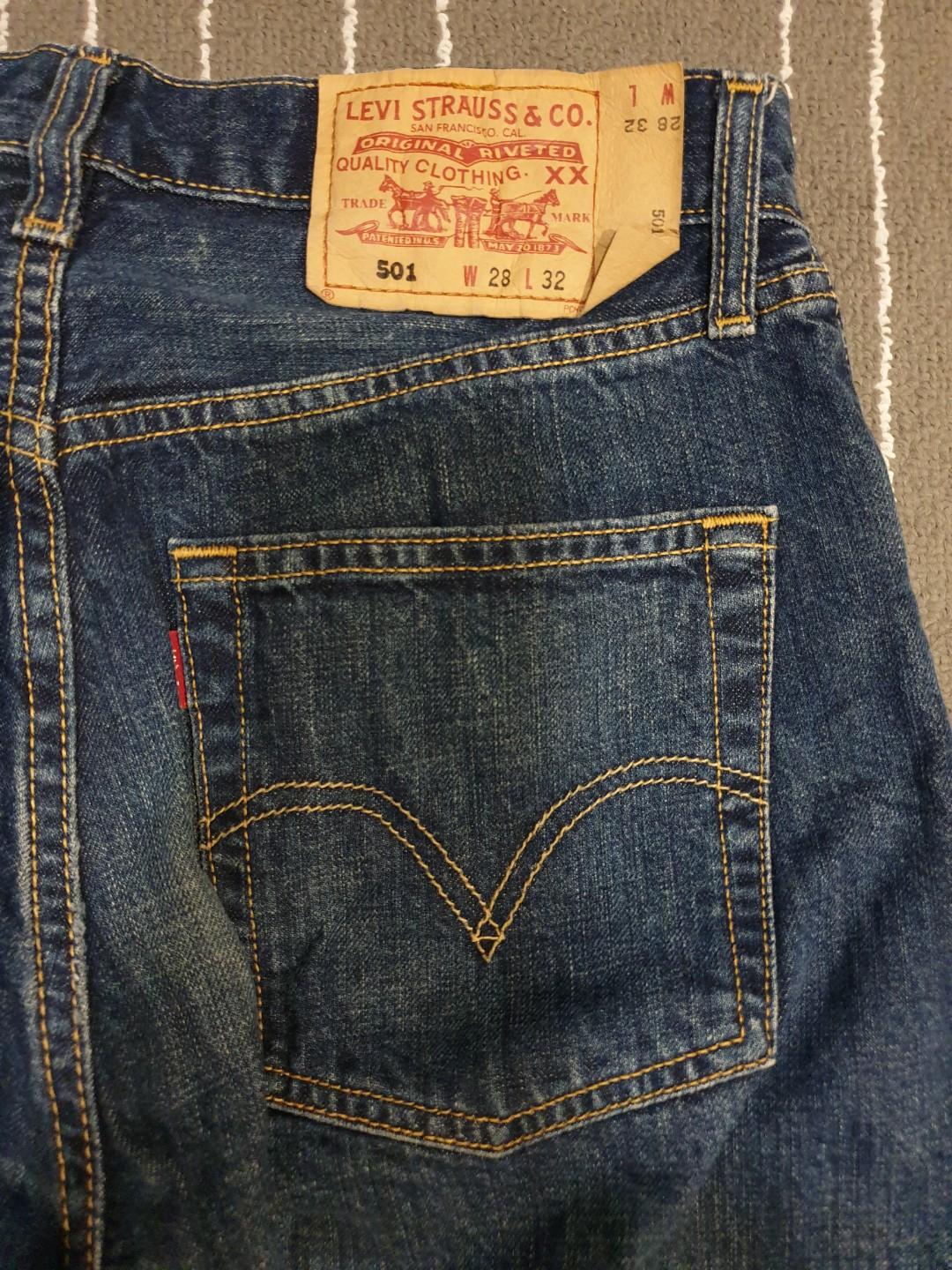 levis jeans length 28