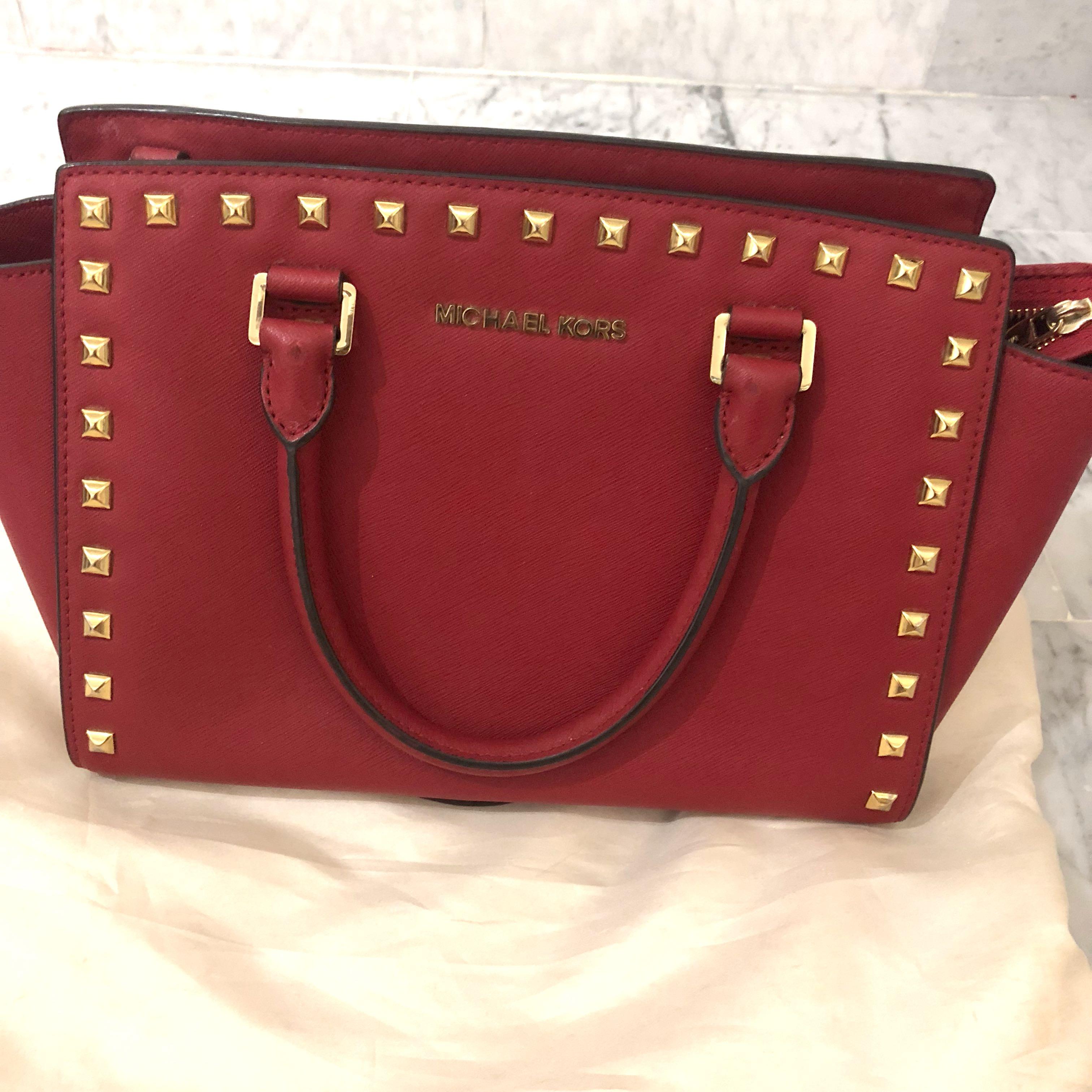 michael kors red handbag