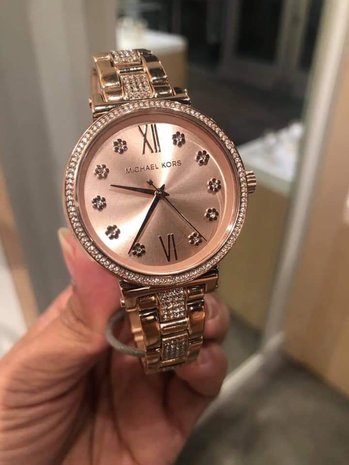 michael kors sofie pave rose gold watch