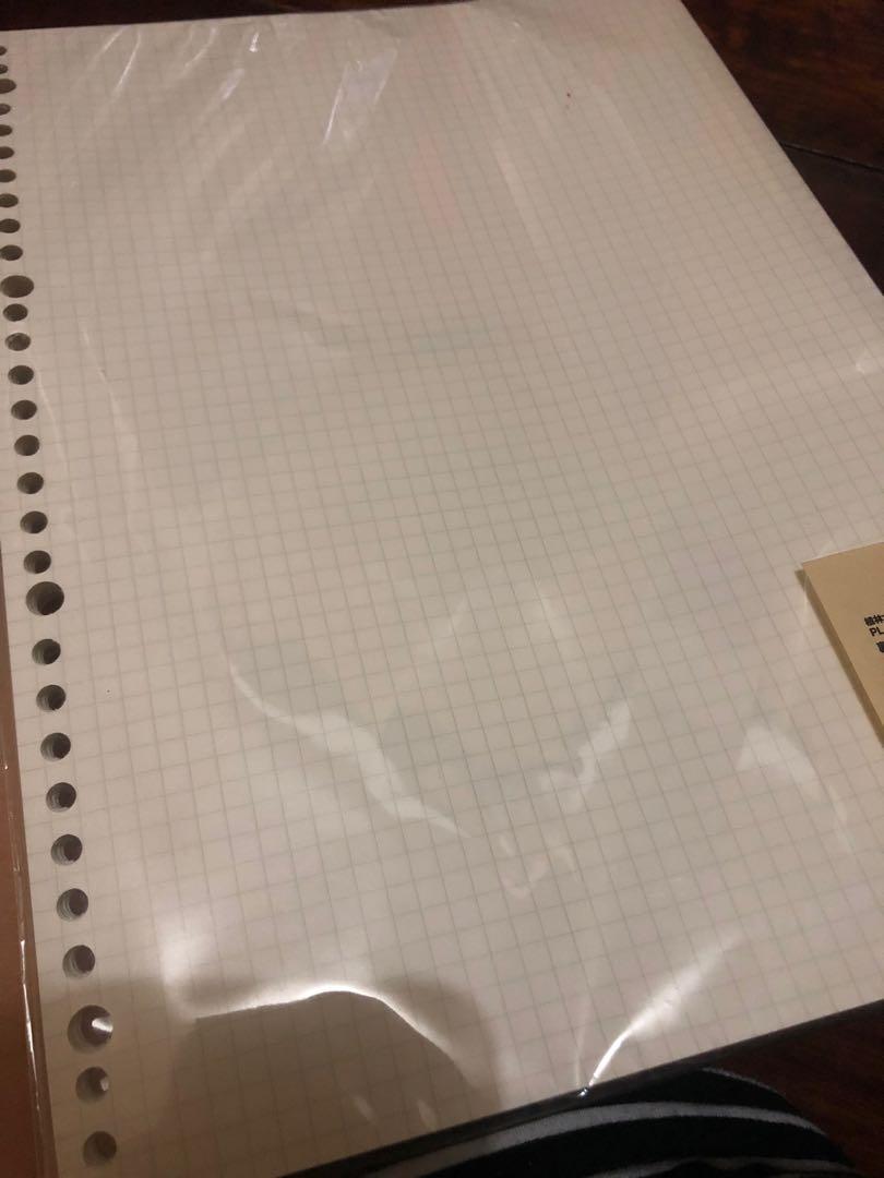 MUJI Looseleaf Paper A4 GRID 5mm 100 Sheets, Hobbies & Toys, Stationary