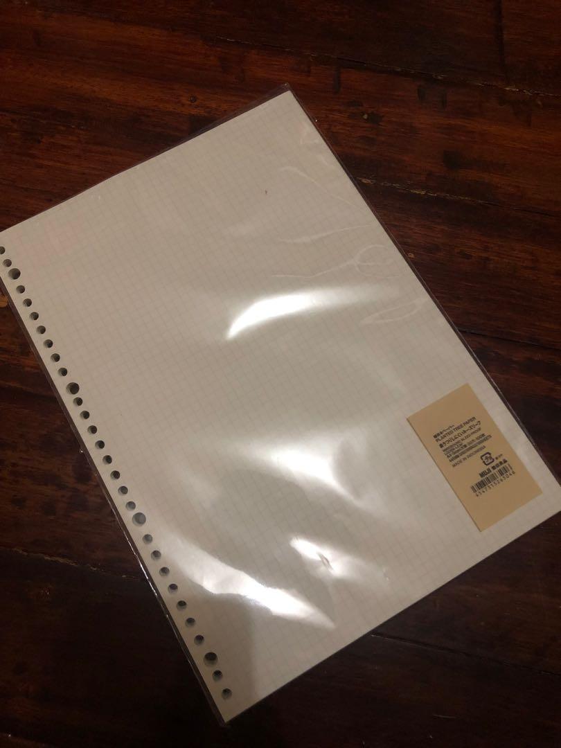 MUJI Looseleaf Paper A4 GRID 5mm 100 Sheets, Hobbies & Toys, Stationary & Craft, Craft Supplies