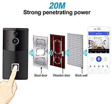 Nicam Video Doorbell Smart Door Bell 720P HD Wifi Security Camera with Chime and Battery Live Video and Two way Calling Night Vision PIR Motion
