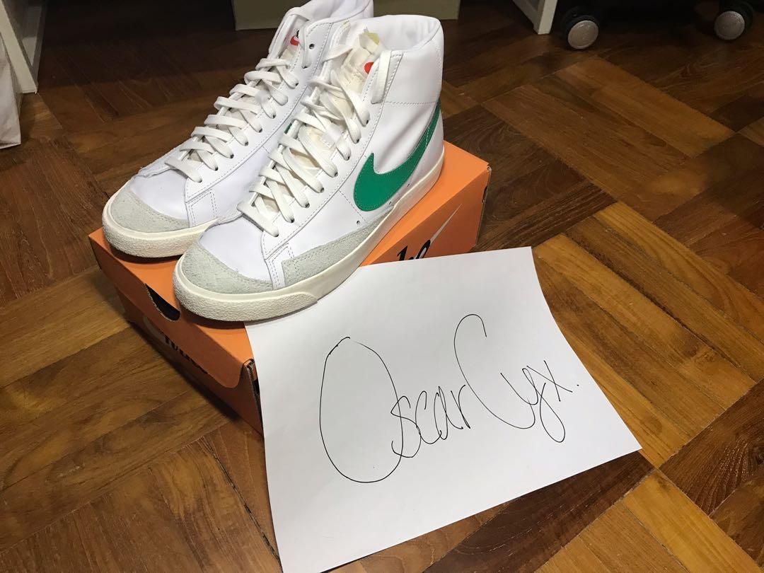 nike blazer mid 77 green and black