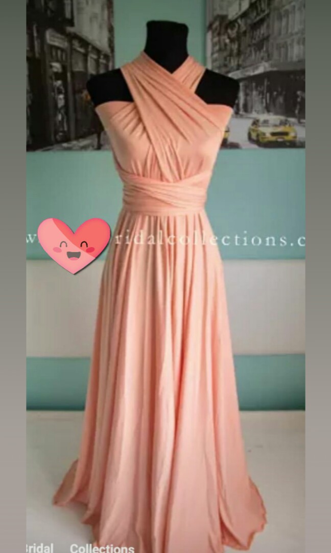 Peach color cheap infinity dress