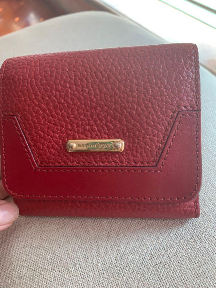 red burberry wallet