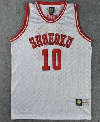 Shohoku 10 Hanamichi Sakuragi Basketball Jersey Red Black White