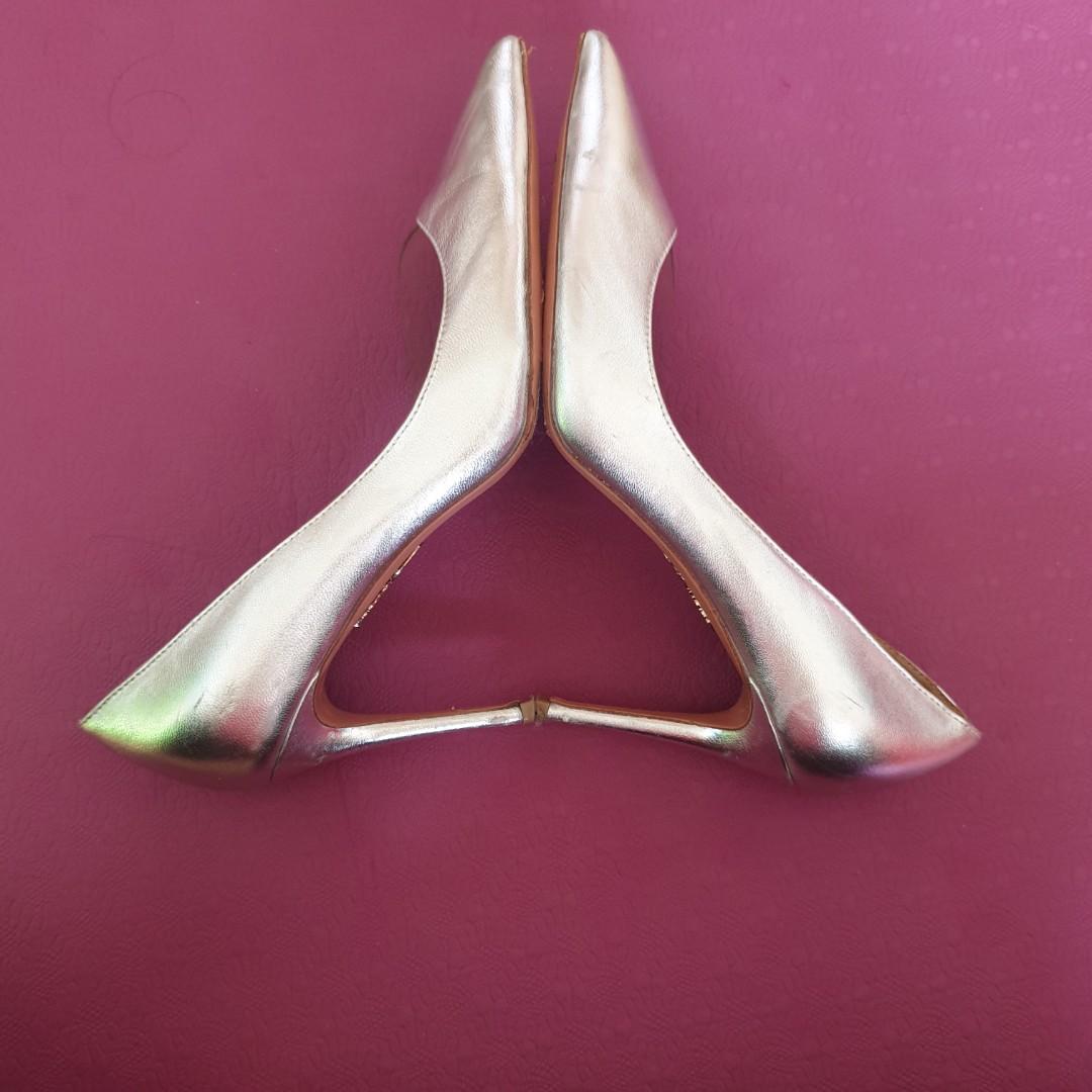 aquazzura silver heels