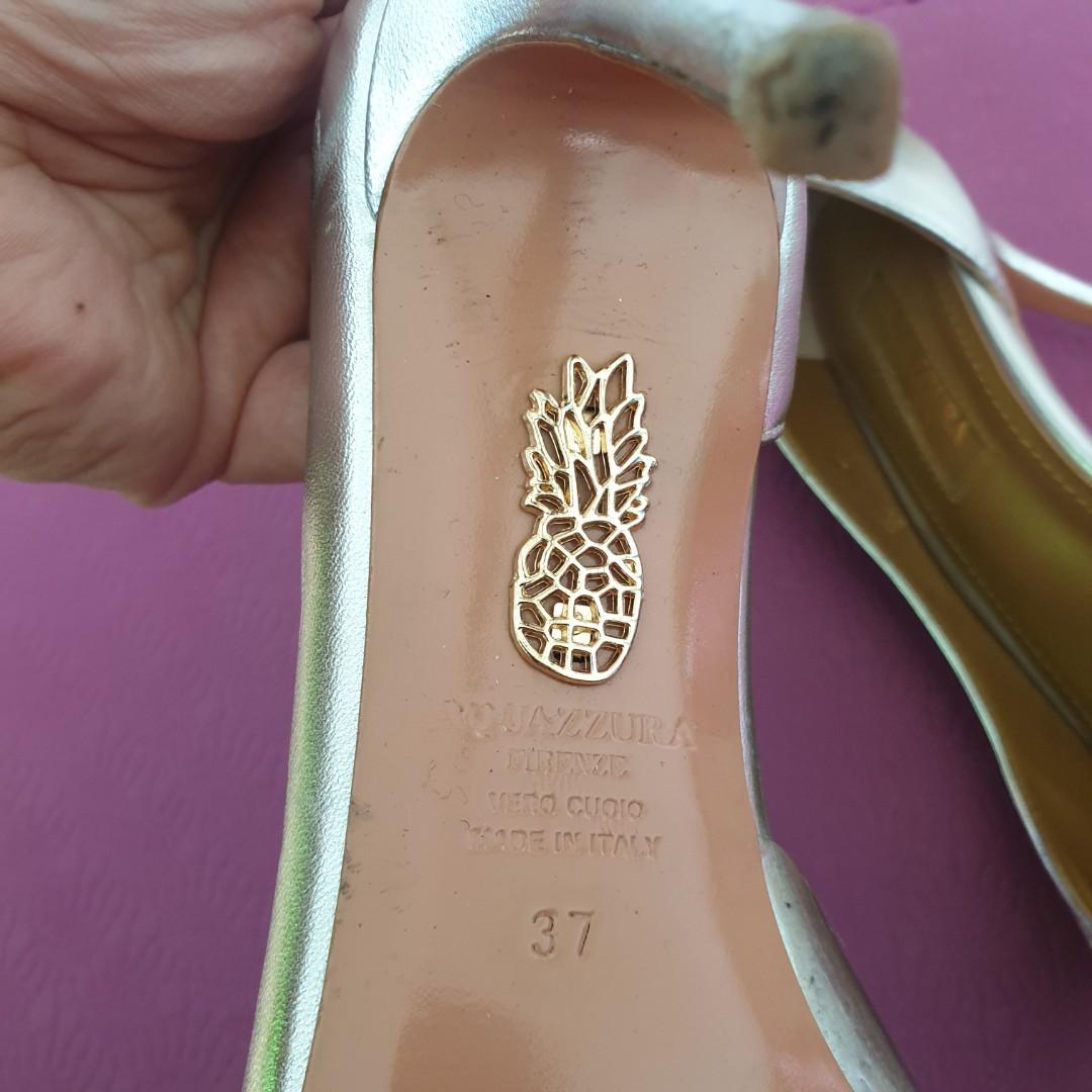 aquazzura silver heels
