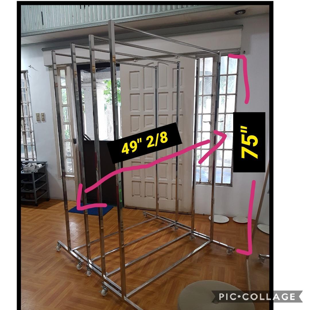Used Gown Rack Stainless movable gown hanger, Furniture & Home Living, Home ...