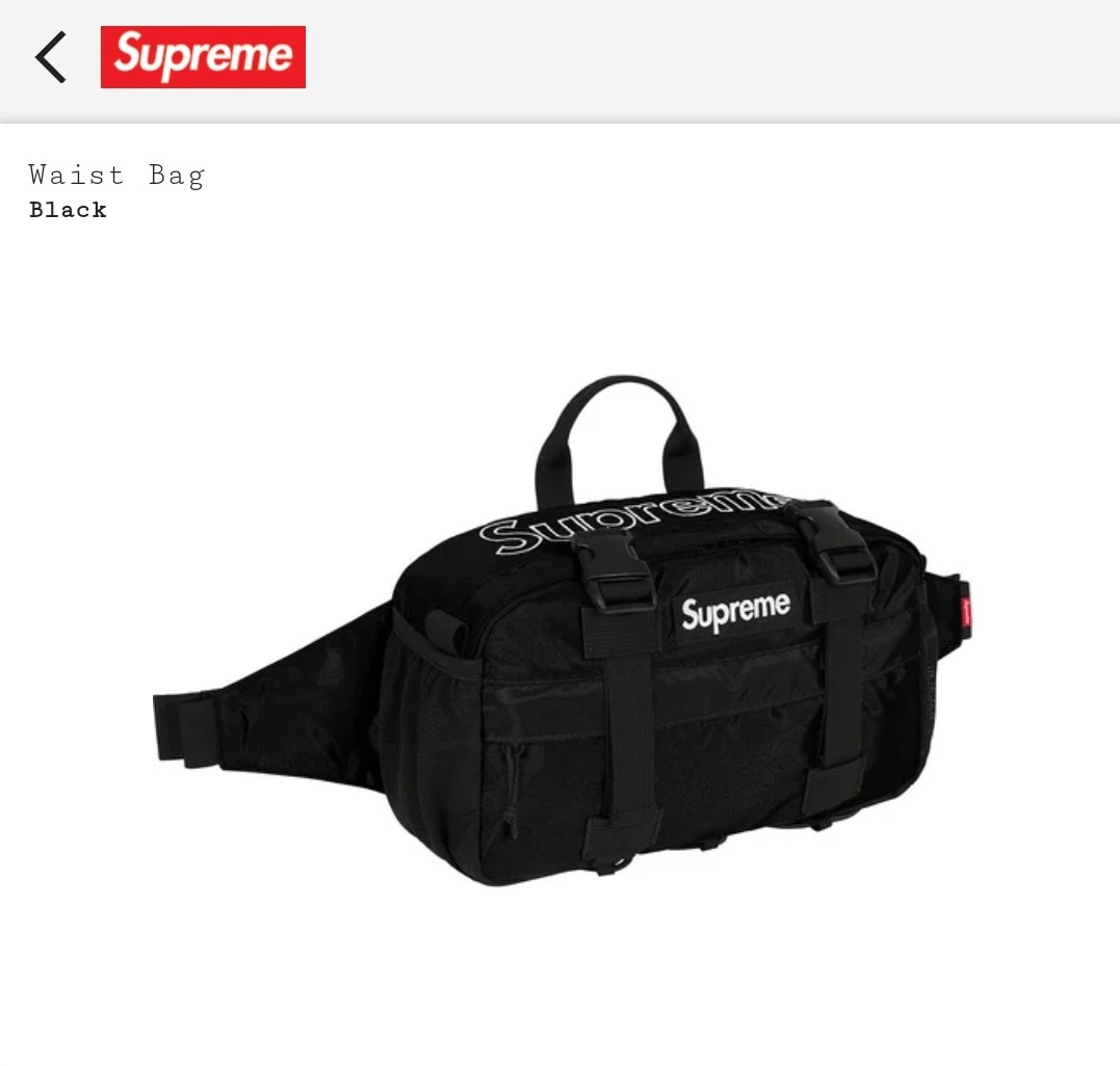 Supreme 47th waist bag /黑*2, 他的時尚, 包, 腰包與手提包在旋轉拍賣