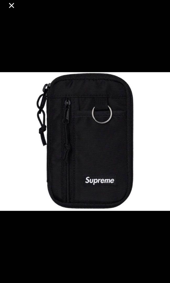 supreme small zip pouch black