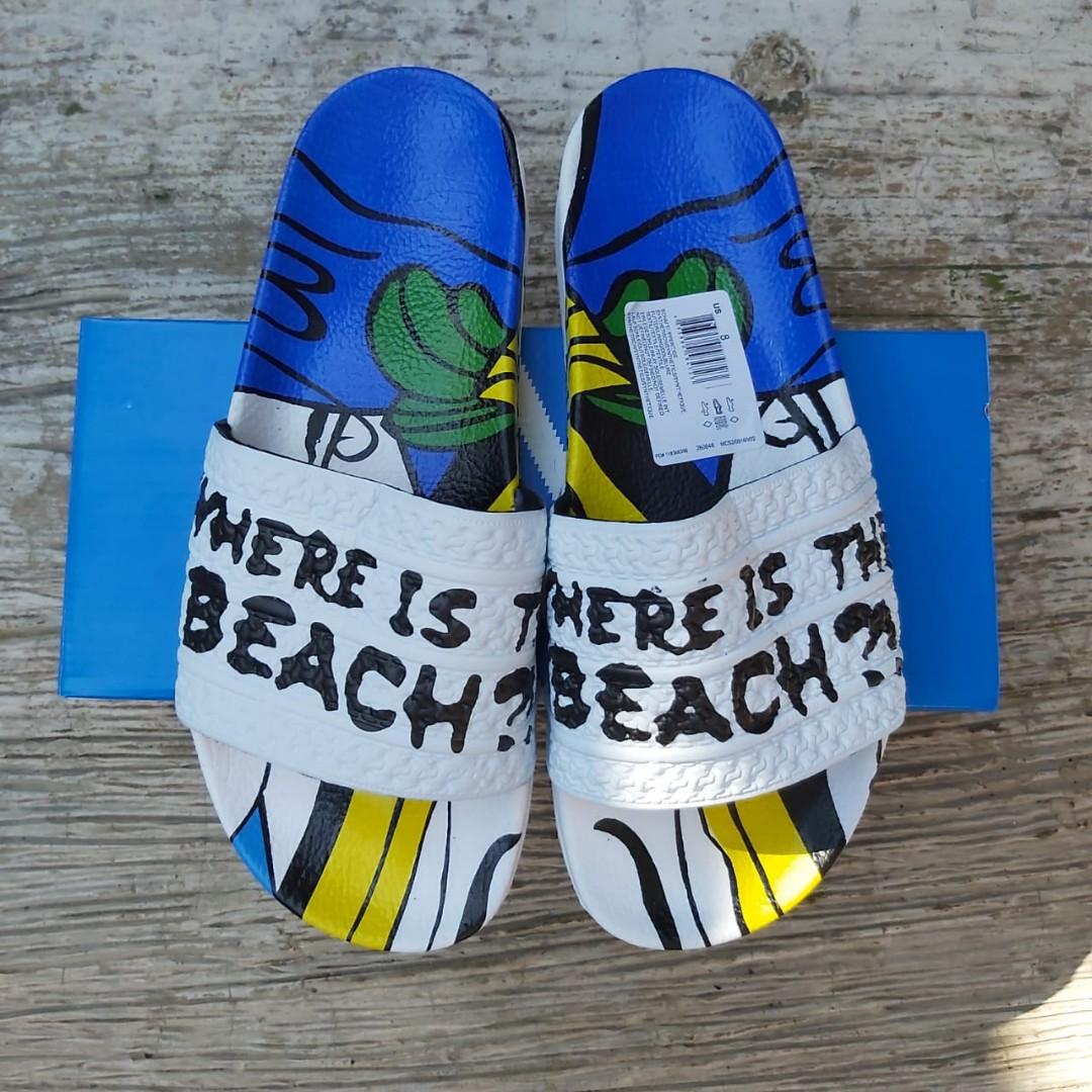 Adidas adilette where 2025 is the beach
