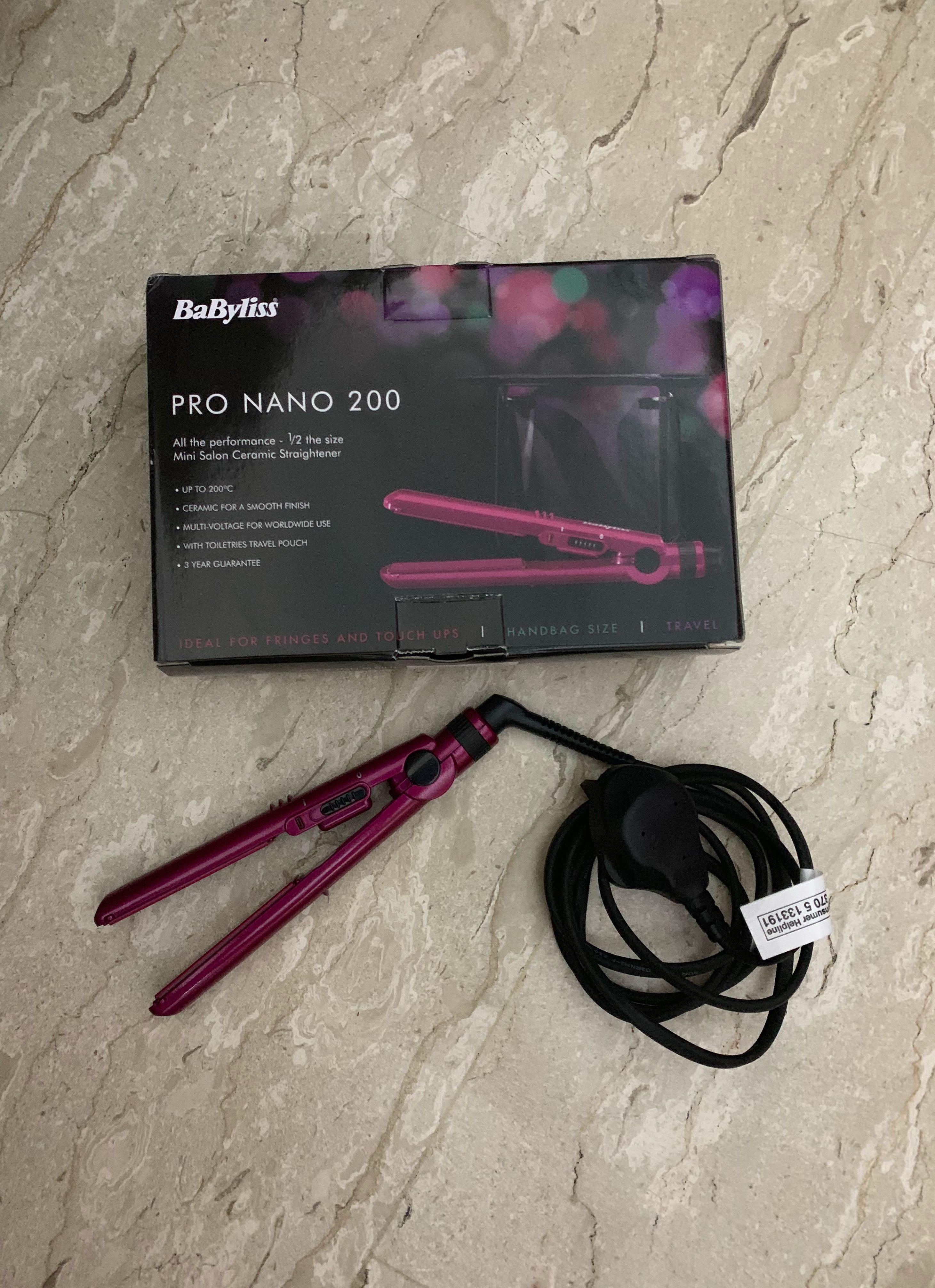 Babyliss 2860bau pro deals 200 nano mini straightener