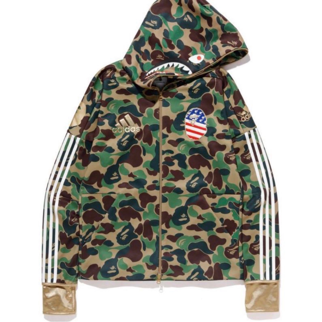 Adidas x Bape SB Shark Hoodie Green SS19