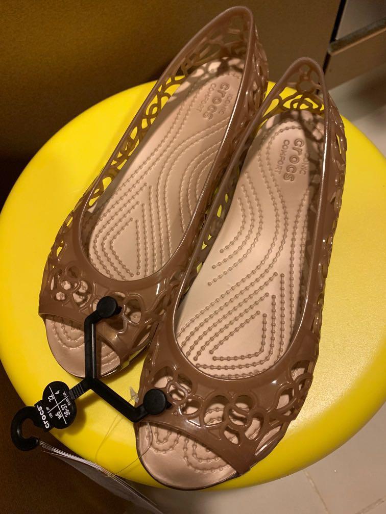 Crocs isabella discount jelly flat bronze