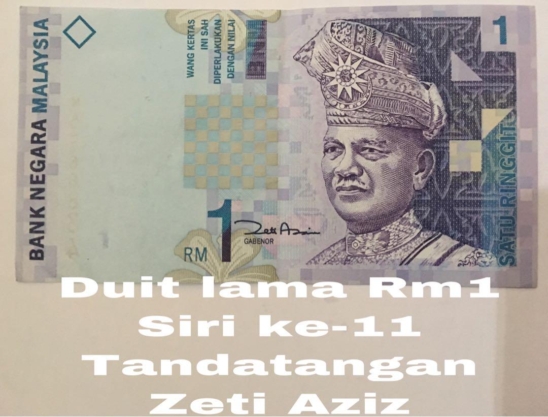 Duit Lama Rm1 Tandatangan Zeti Aziz Siri Ke 11 Original Dan Baru Tiada Sebarang Kedut Koyak Dan Corak Corak Yang Tercemar Antiques Antique Furniture On Carousell