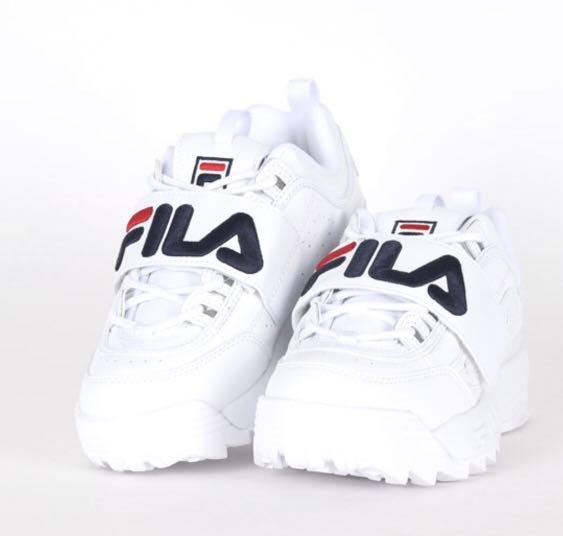 fila white velcro strap with applique logo disruptor 2 premium trainers